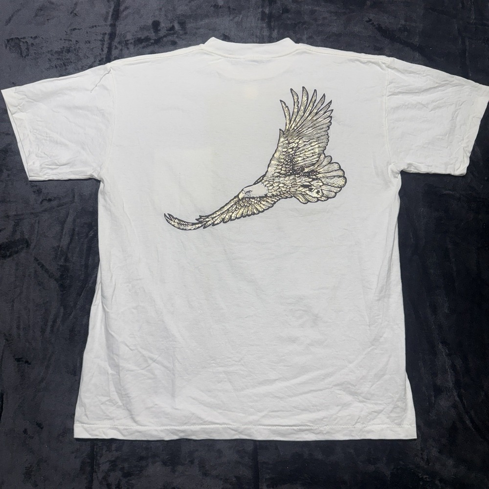 Vintage Winston Cigarettes T Shirt XL Pocket Puff Graphic Eagle Tobacco USA